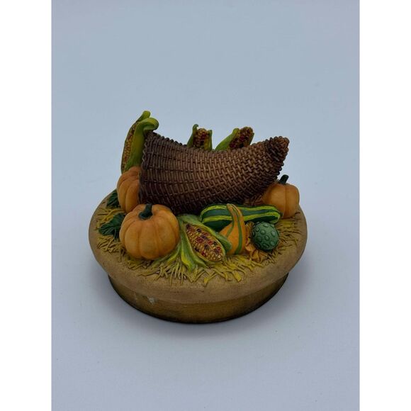 Our America Candle Top Topper Fall Thanksgiving Pumpkins Cornucopia Gourd Autumn - Picture 4 of 7
